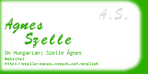 agnes szelle business card